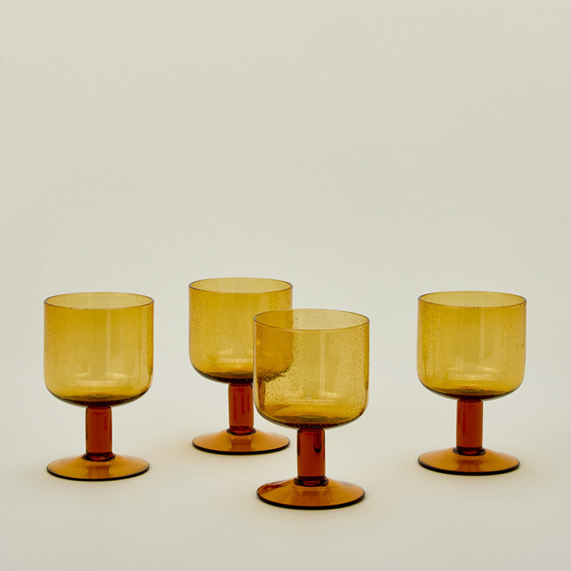 Simple Wine Glass, Amber