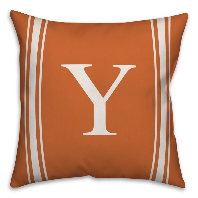 Striped Throw Pillow, Y, Orange