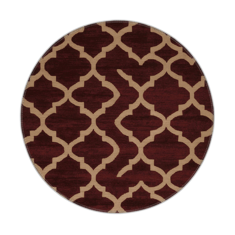 Tapis brun intérieur et extérieur Trellis, Rond 5 pi