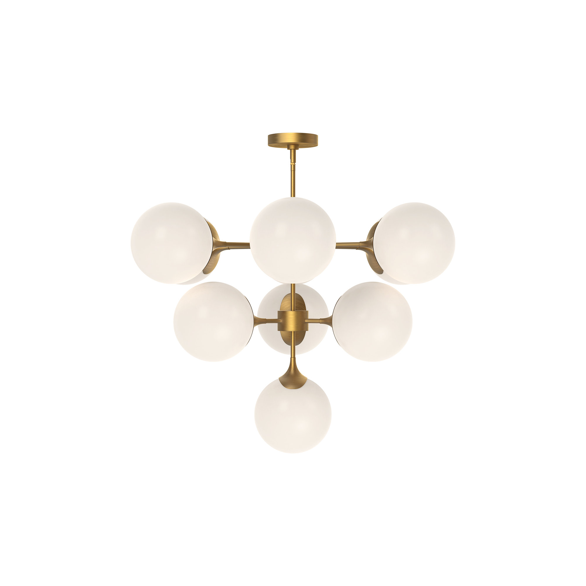 Nedra 10 - Light Metal Chandelier, Aged Gold