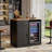 39.4" Bar Cabinet With Fridge Space and Adjustable Shelves For Kitchen Dining Room-720238199