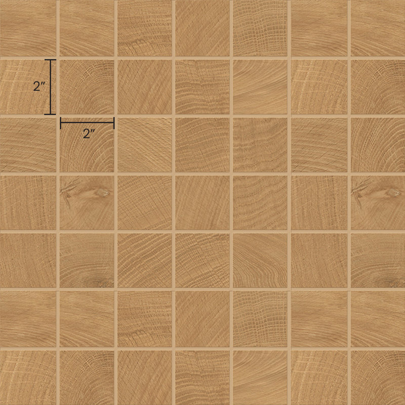 Bespoke Wood 2X2 mosaïque noyer, Beige foncé