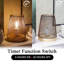 Ensemble de 2 lampes de table en maille en métal à DEL avec pile sans fil avec minuterie de 6 heures 