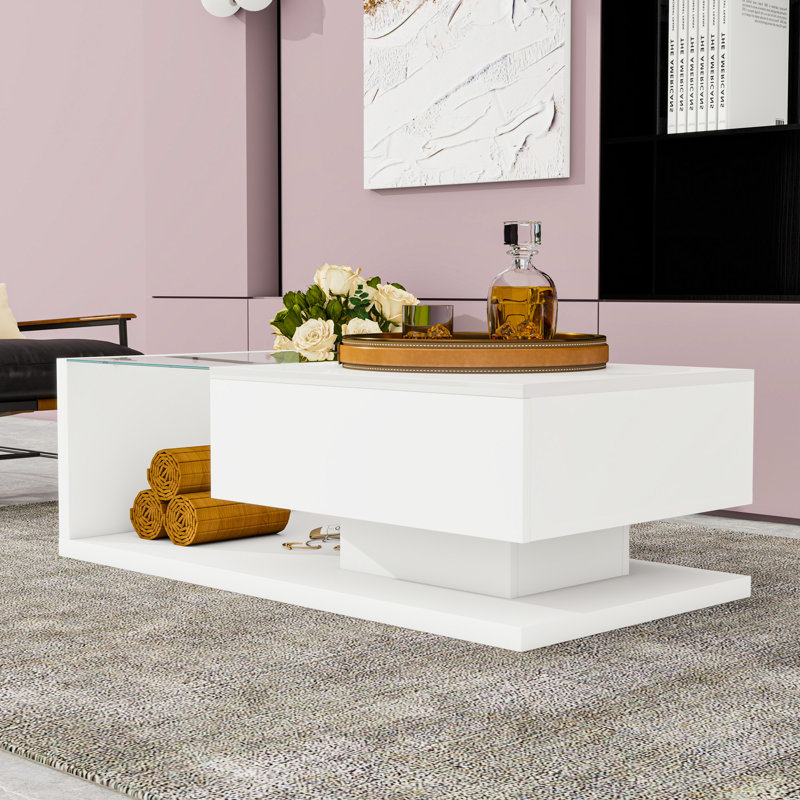 Coffee Table with High-gloss UV Surface, White