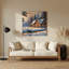 «Thanksgiving Cozy chalet», art mural en métal gris