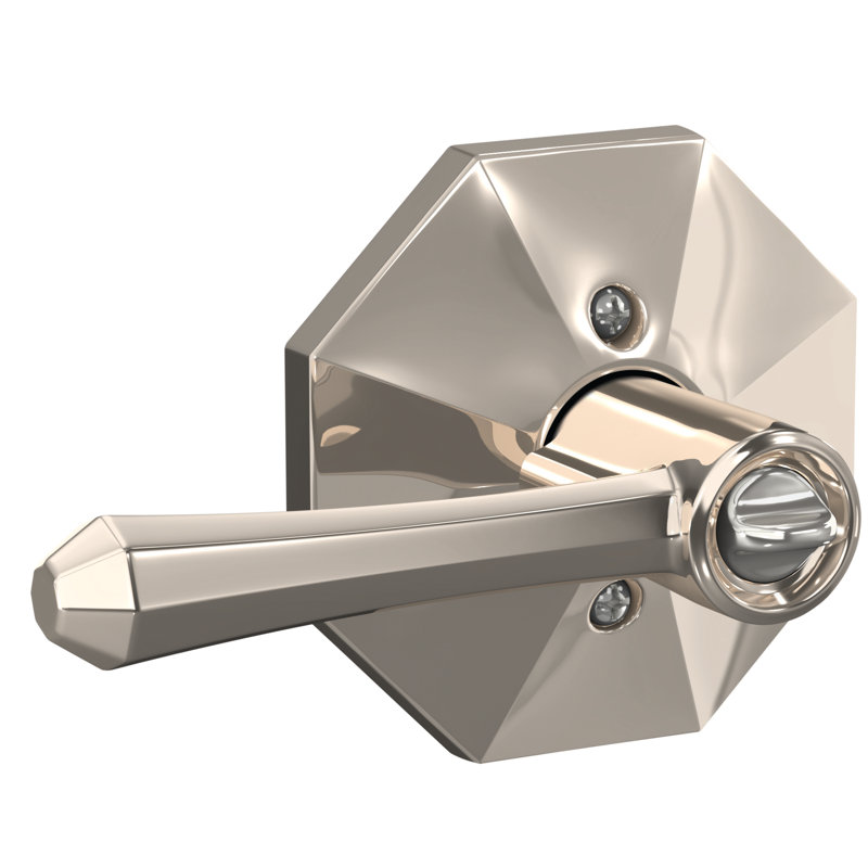Dempsey Keyed Entry Lever with Rosewood Trim, Yes, Keyed Alike, Polished Nickel