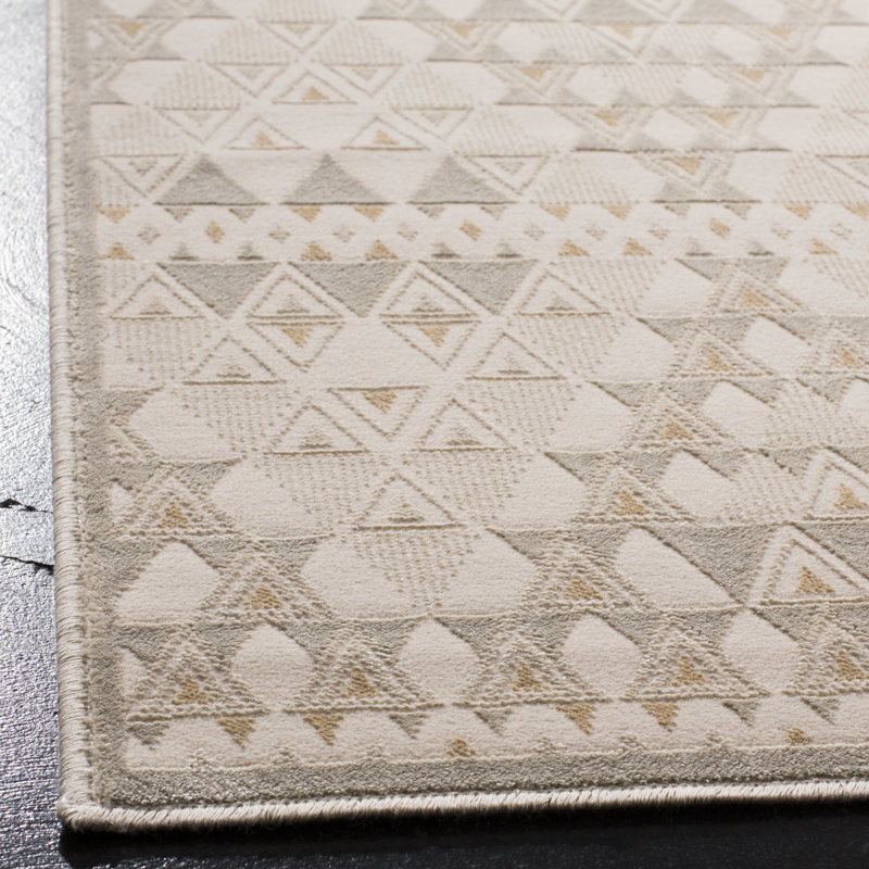 Ayanna Geometric Light Beige/Cream Area Rug, Runner 2'2" x 8'
