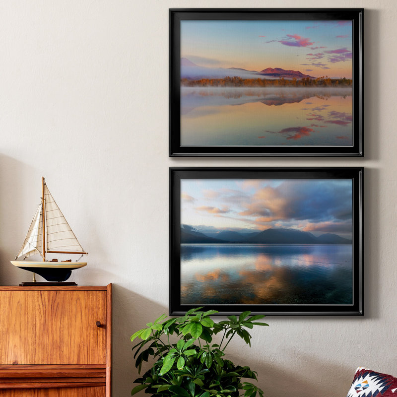 Toile encadrée de qualité supérieure Waterton Lakes - prête à être accrochée, H 30,5 po x l 42,5 po x P 3 po, Noir