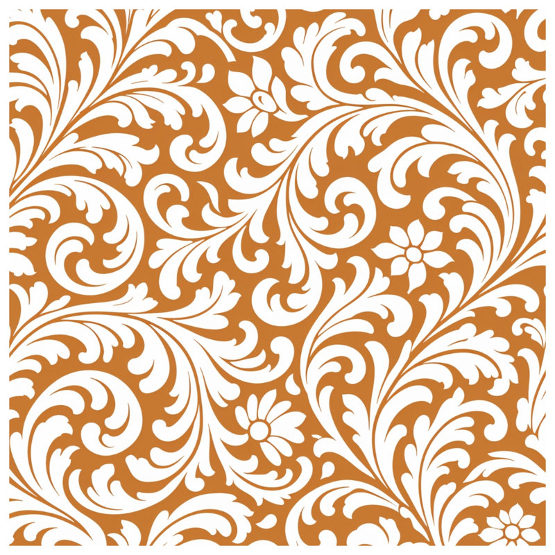 Tapisserie murale blanche damassée à motif floral blanc, 50in H x60in W with 4 Grommets