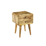 Solid Wood 2 - Drawer End Table Built-In Outlets