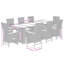 Garden Dining Set Black, Cream White PE Rattan, Steel, Acacia Wood-1381144022