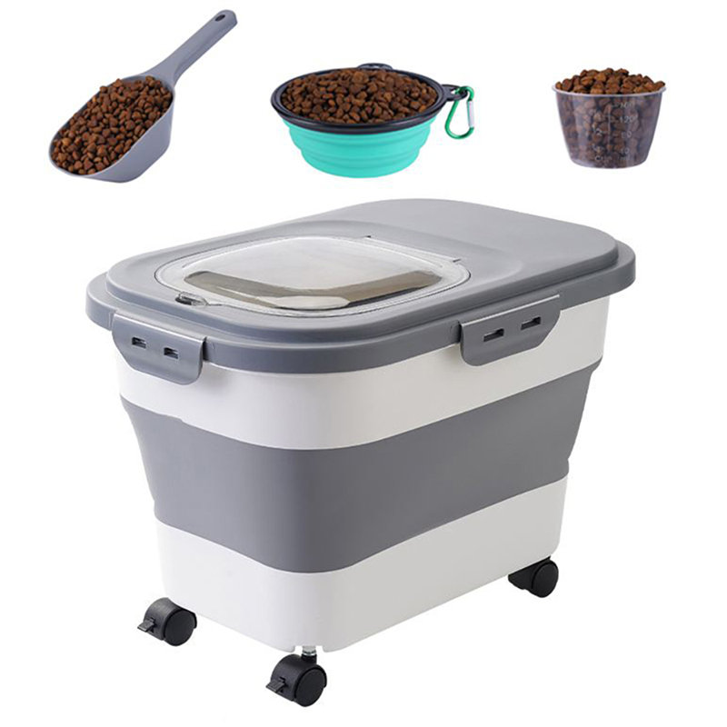 23 Lb. Plastic Food Storage Container, Gray