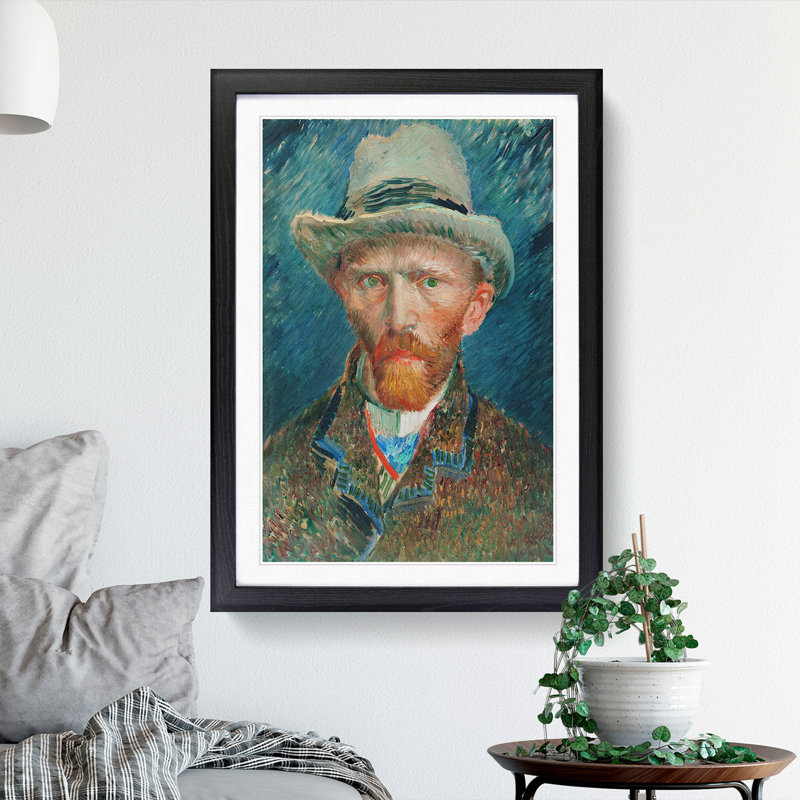 Self-Portrait Vol.2 by Vincent Van Gogh - Picture Frame Painting, Black Framed, 48cm H x 36cm W x 2cm D