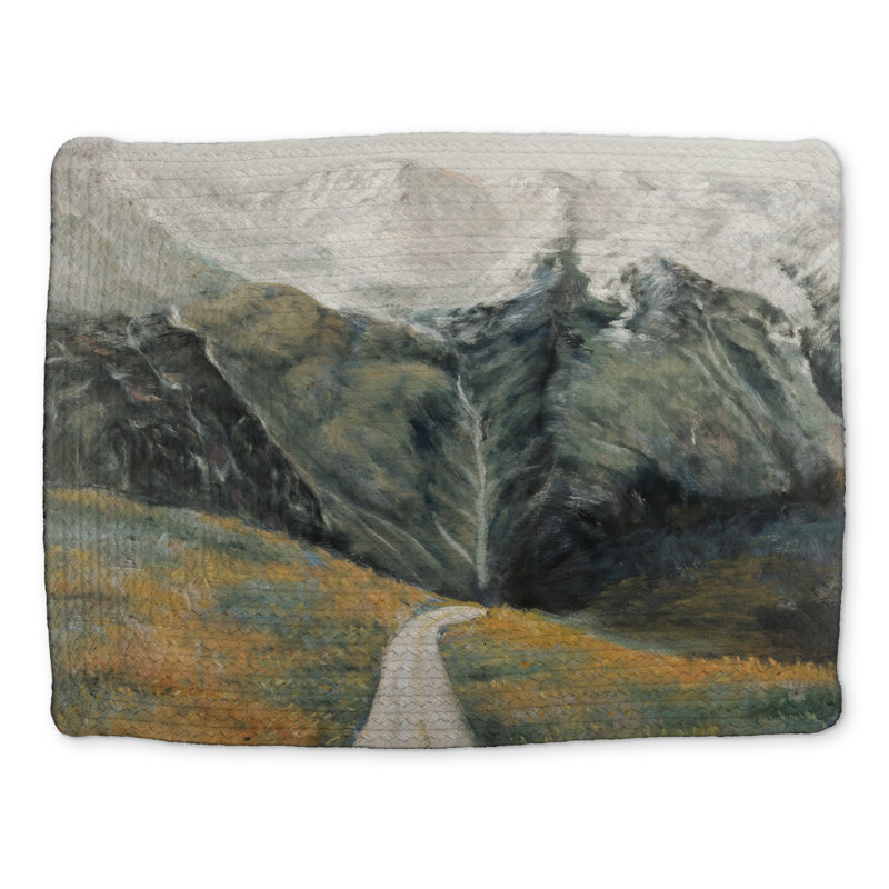 Mountainous Landscape Gray Braided Placemat | Home Decor