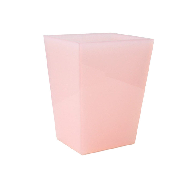 Rosé Lucite Wastebasket + Liner