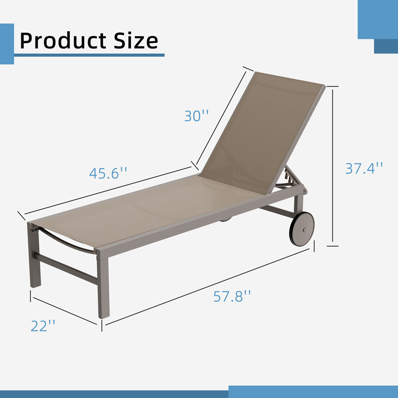 2-Piece Outdoor Chaise Lounge Set, Tan