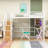 Metal Loft Bed with Integrated LED Light and Desk,Shelves-1079209666