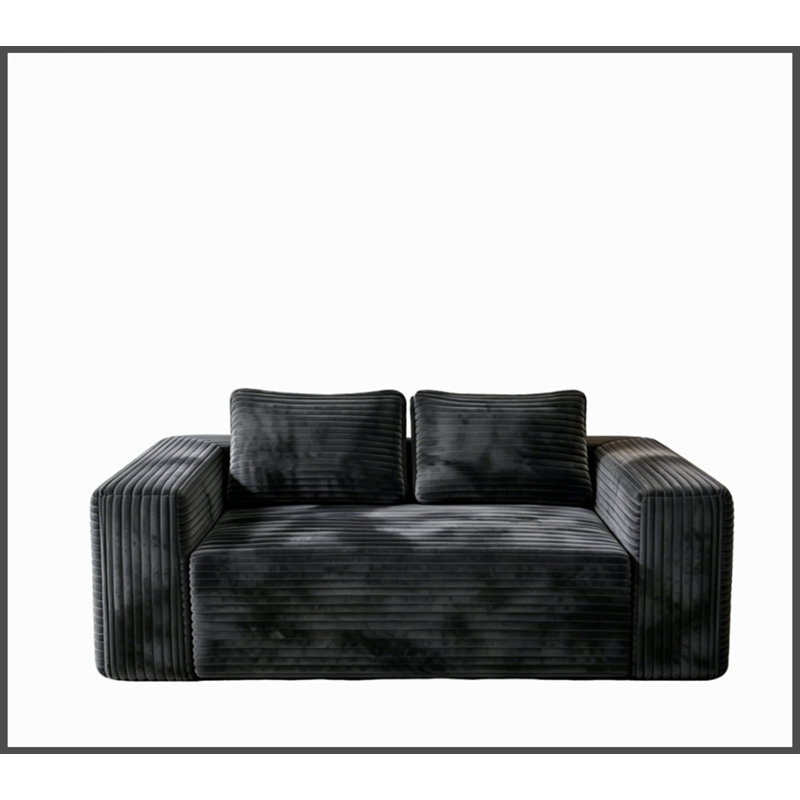 Canapé-lit Cloud dans une boîte, canapé 2 places sans os, canapé en velours côtelé à assise profonde confortable, comprimé, sans assemblage, mousse à mémoire de forme, petits lits modernes pour petits espaces, appartement