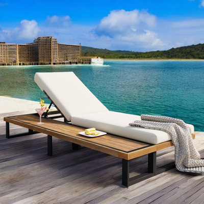 Outdoor Chaise Lounge With Cushions by 17 Stories