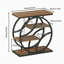 Table d'appoint industrielle à 4 niveaux, table de bout étroite avec structure en métal, table de chevet brune et support à plante pour petits espaces