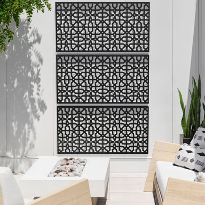Screen Series Parilla Plastic Black Screen Panel (Set of 3)