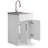 Modern Wide Shaker 24"W Utility Sink & Laundry Cabinet with Pull-Out Facet and Stainless Steel Sink, White