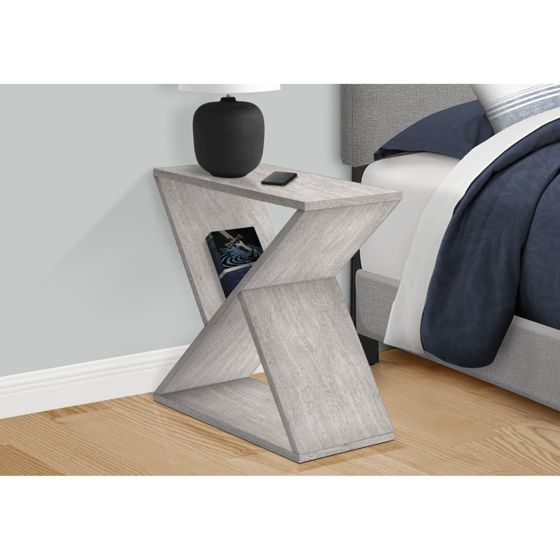 Table d'appoint de salon en placage gris, style peu encombrant avec touche moderne