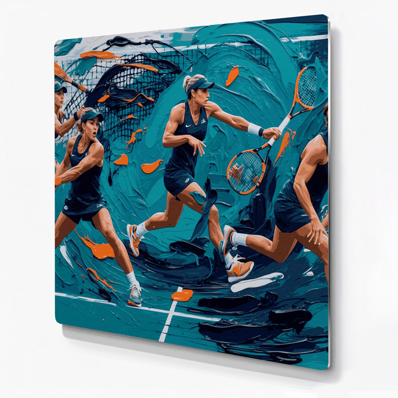 Art mural bleu sport, H 16 po x l 16 po x P 0,05 po