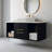 Modern Wall-Mounted Bathroom Vanity With Oval Ceramic Sink Floating Vanity Multi-Layer Solid Wood Cabinet Soft-Close Drawers Open Shelf Storage-2018296212