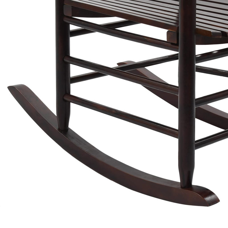 Chaise berçante d'extérieur en bois massif, Brun