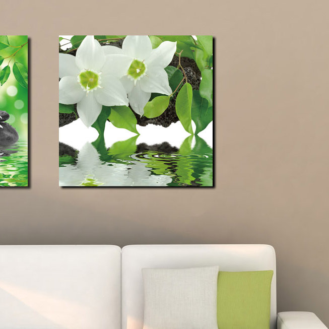 «Peaceful Reflections I», art mural en verre trempé, 12 po x 12 po