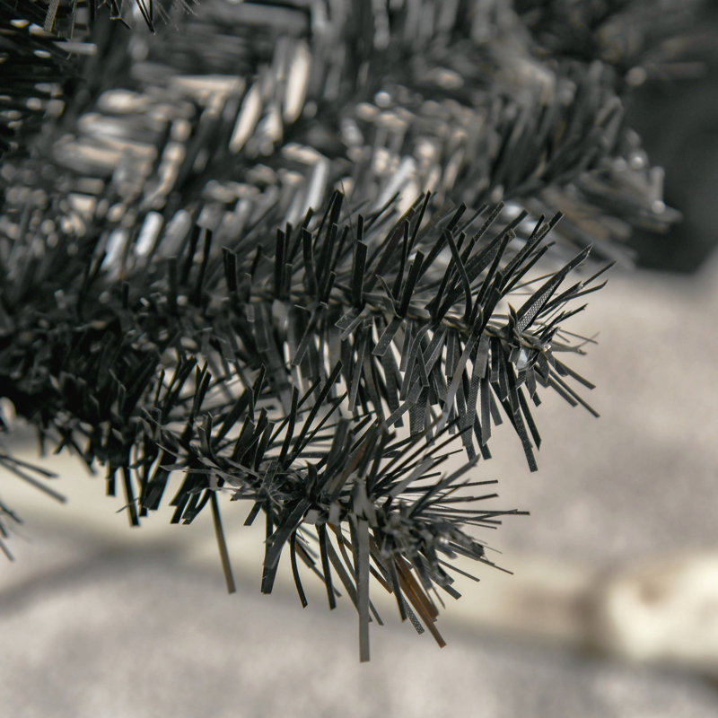 Arbre de Noël 7 pi avec sapin de Noël artificiel non éclairé avec branches réalistes, sapin de Noël avec 818 pointes, noir