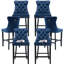 Tabouret de bar rembourré en velours avec dossier capitonné-108418883-102830870-113494539