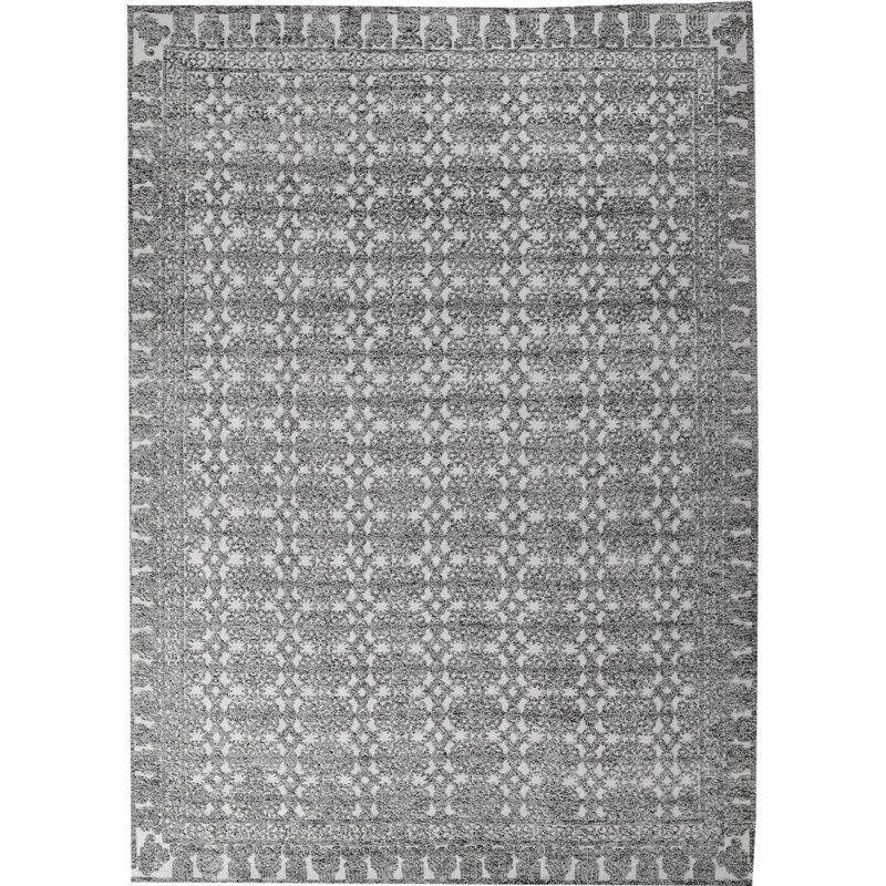 Wool Oriental Area Rug in Gray, Rectangle 12' x 15'