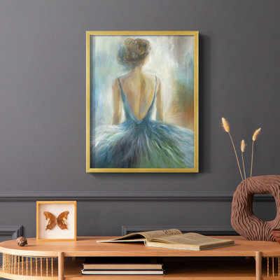 Lady in Blue Framed Print - Solid Wood