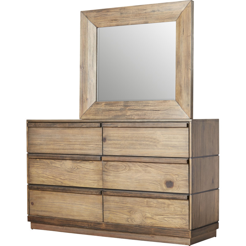 Commode double 6 tiroirs avec miroir Deshane