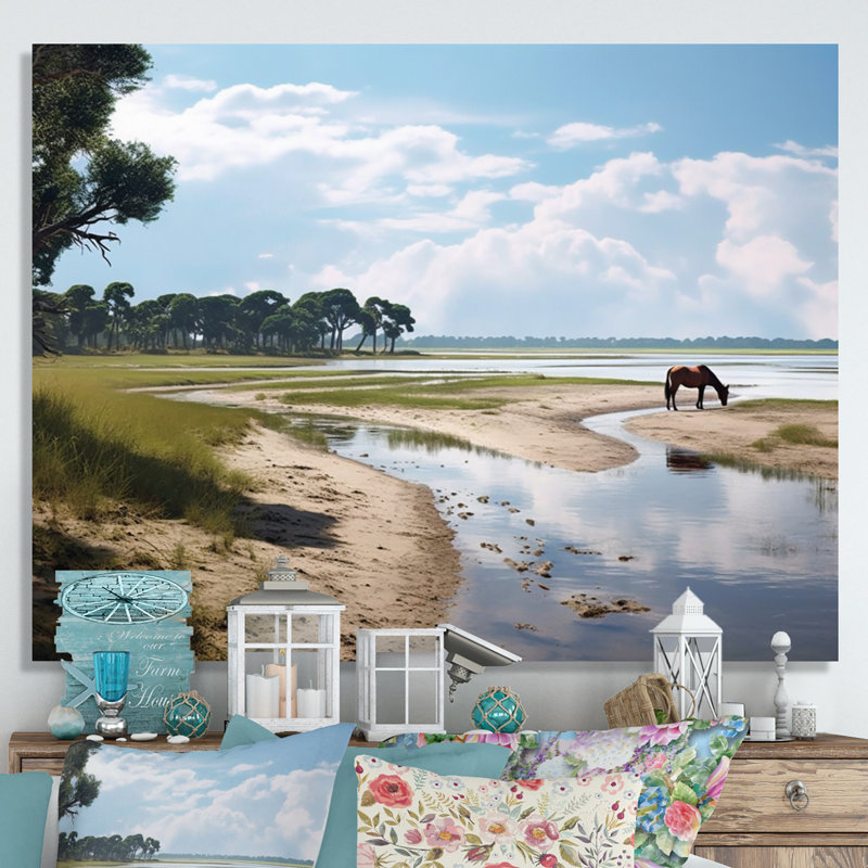 Georgia's Beach Solitude sur toile, H 16 po x l 32 po x P 1 po, Toile tendue