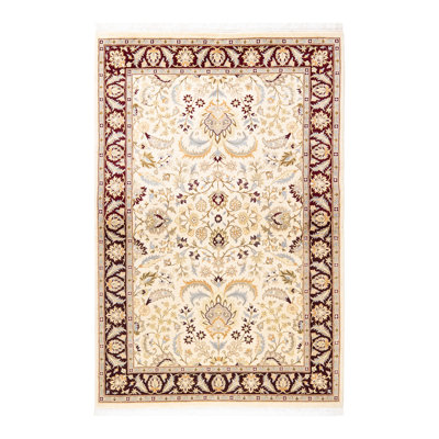 Vladena One-of-a-Kind 4' 2" X 6' 2" 2000s Wool Area Rug in Ivory