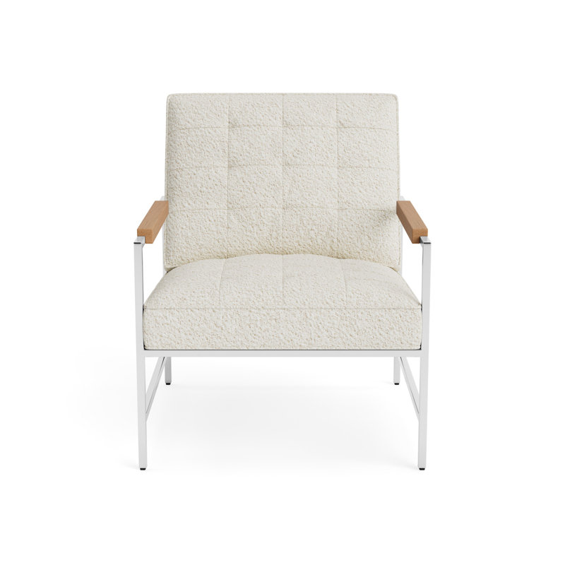 Major Arm Chair, Natural, Berber - Cream, Polished Stainless Steel