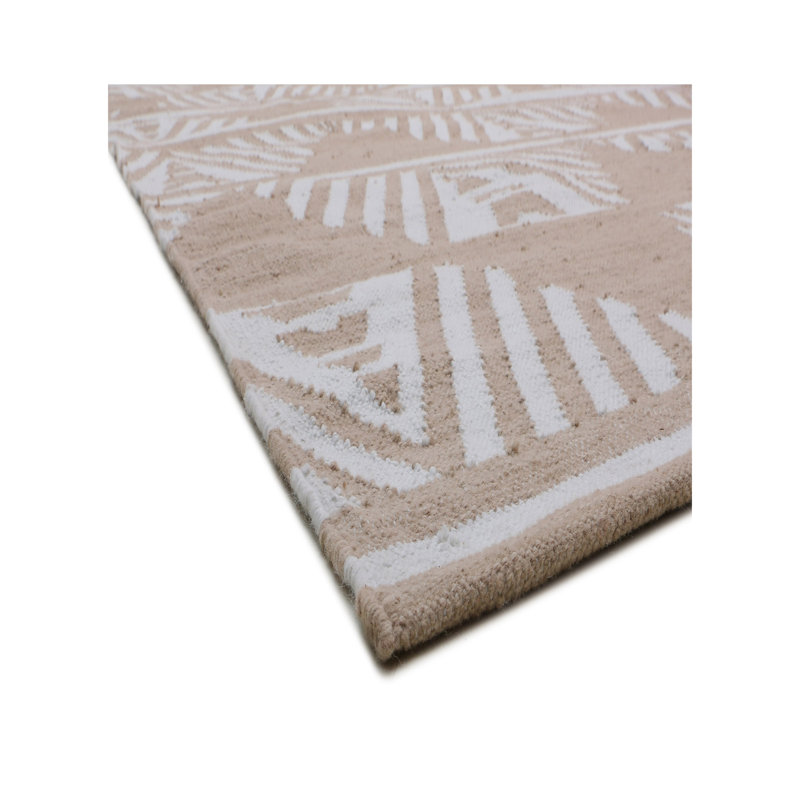 Folk Moroccan Area Rug in Natural, Runner 2'6'' x 12'