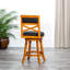 Tabouret pivotant de 24 po de hauteur comptoir gris vieilli avec siège en cuir français, élégant et confortable-1541575314-1541575326