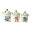 Ensemble de pots en porcelaine 3 pièces Mirabella, élégants pots de rangement floraux hermétiques avec papillons et garniture festonnée, parfaits pour le café, le thé, le sucre, la farine, les collations, l'organisation du garde-manger et le décor du comptoir