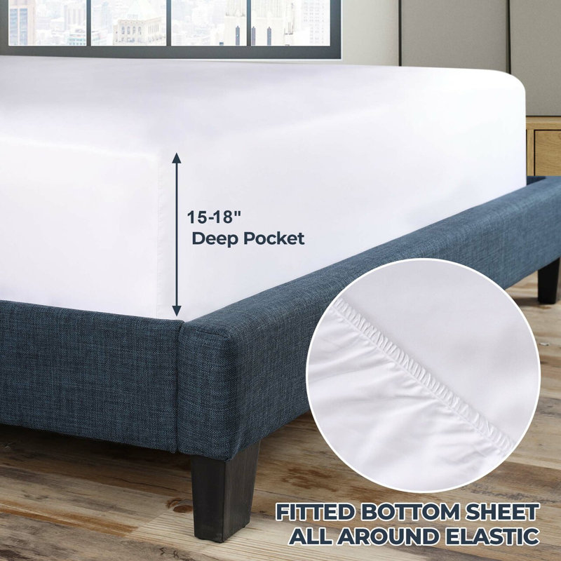 Infinity Scroll Embroidered Certified Egyptian Cotton 1000 Thread Count Bed Sheet Set, White/Plum
