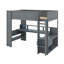 Lit mezzanine pleine grandeur avec bureau, lit mezzanine en bois avec ports USB, lumières DEL, lit mezzanine avec tablettes multi-rangements
