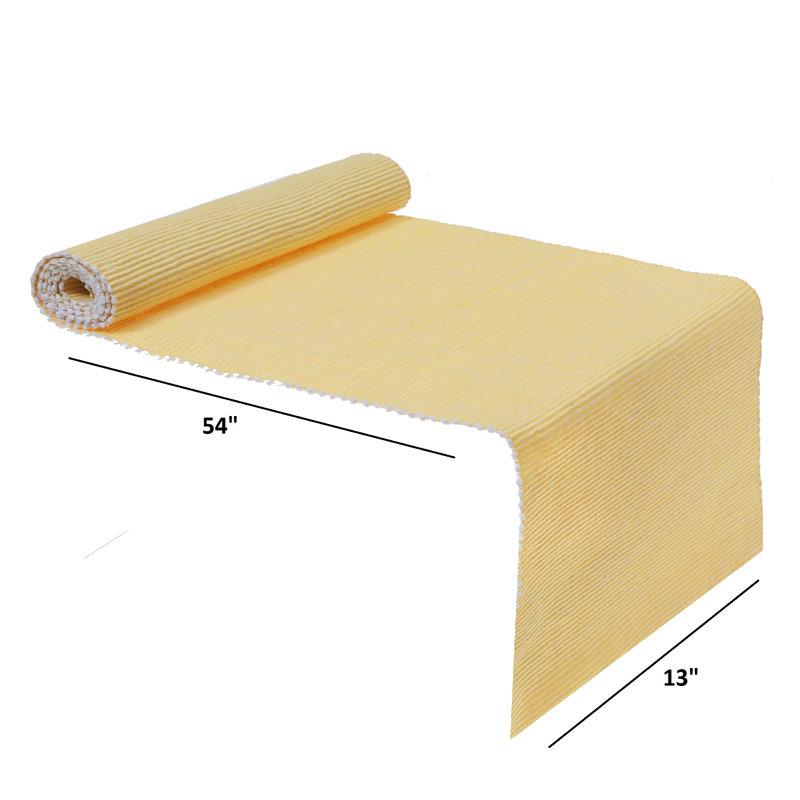 Ih Casadecor Geometric Cotton Table Runner, Butter