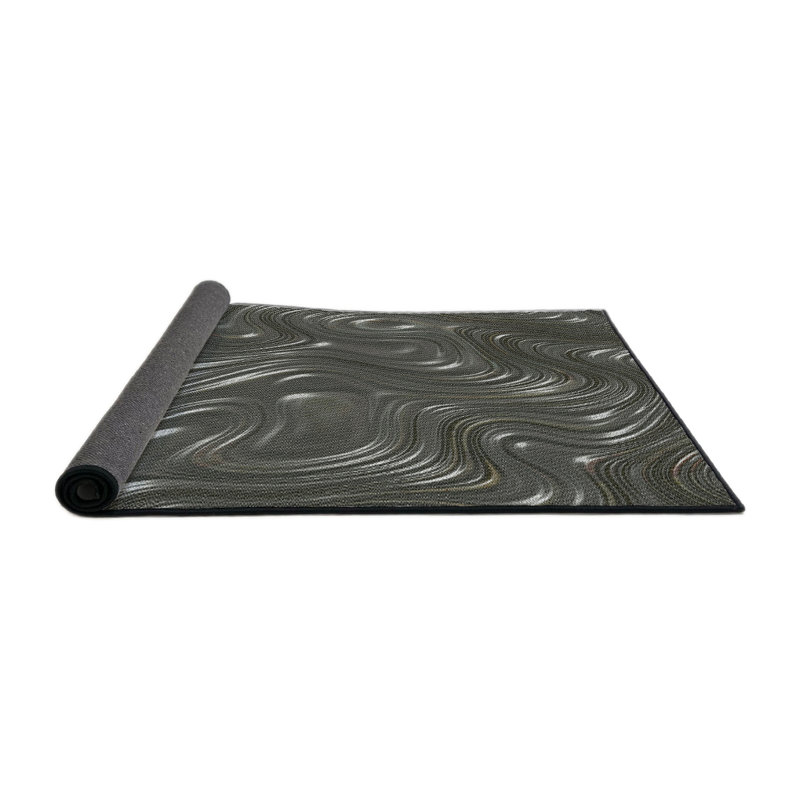 Tapis zone grise à motifs, Rond 6 pi