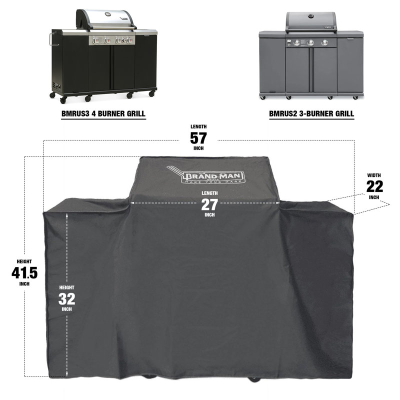 Housse pour barbecue - Peut accueillir jusqu'à 57 po, housse pour barbecue RUS3 à 4 brûleurs et RUS2 à 3 brûleurs par Brand-Man Grills