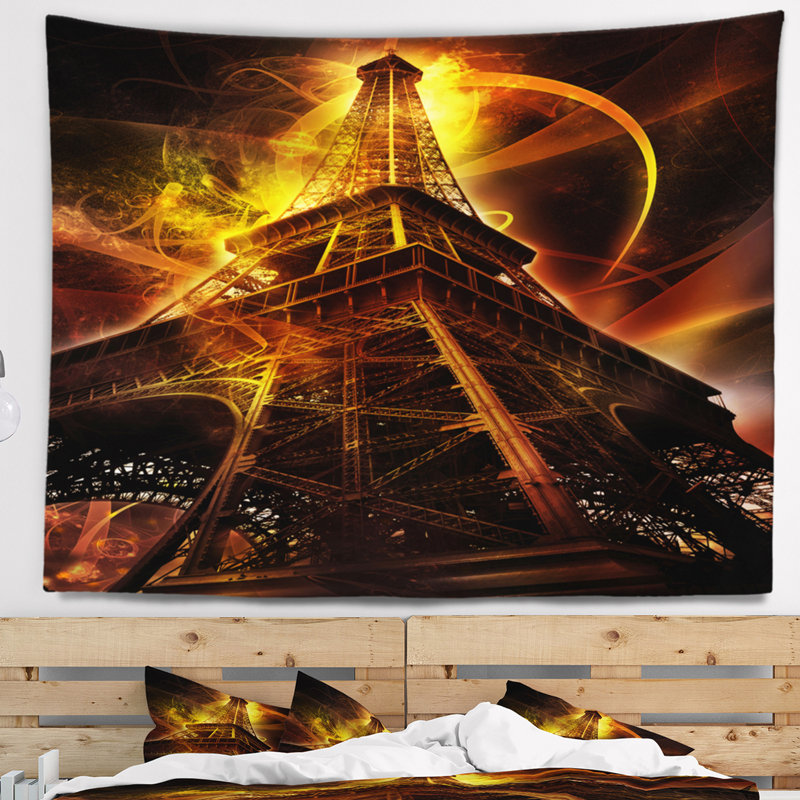 Paysage urbain Paris, Tour Eiffel sur fond fantaisie, H 32 po x l 39 po