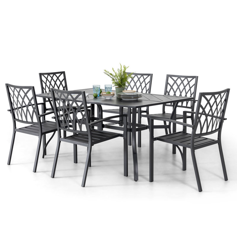 Argeniz 6 - Person Patio Dining Set with Rectangular Table