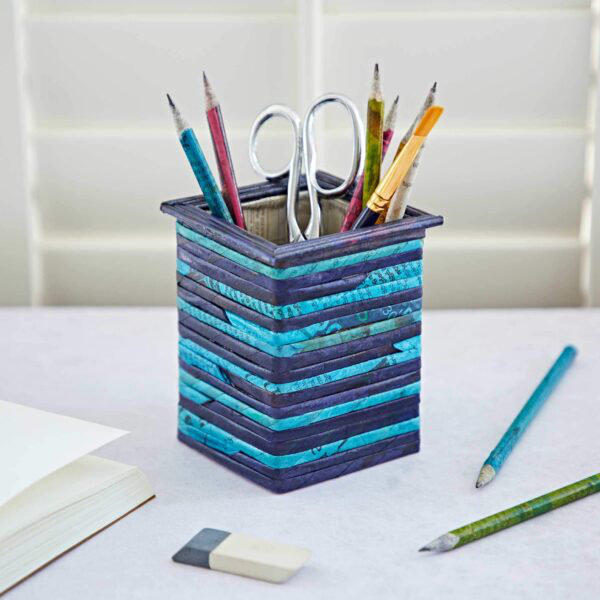 Cardboard / Paper Pen Holder, Blue